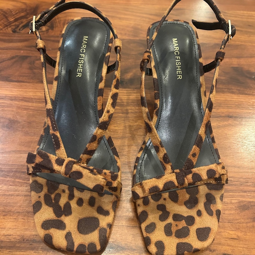 Animal print kitten heels